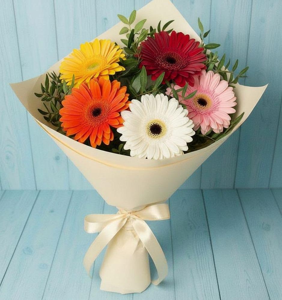 Букет цветов из: Герберы в Тищенском