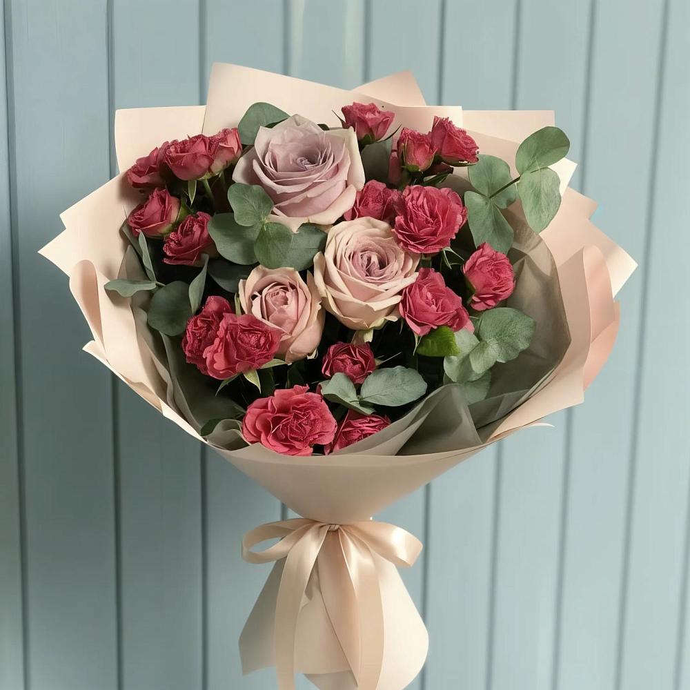 Букет цветов из: Гвоздики и Розы в Тищенском