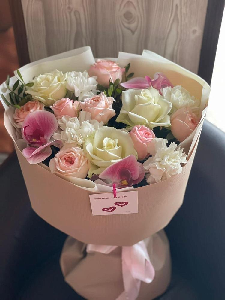 Букет цветов из: Орхидеи, Розы и Гвоздики в Тищенском