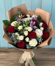 Букет цветов из:  Розы и Альстромерии в Тищенском