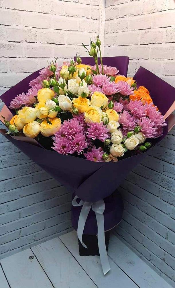 Букет цветов из: Хризантемы и Розы в Тищенском