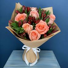 Букет цветов из:  Розы и Альстромерии в Тищенском