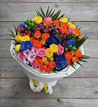Букет цветов из:  Розы и Хризантемы в Тищенском