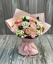 Букет цветов из:  Гвоздики, Розы и Хризантемы в Тищенском