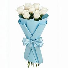 Букет 7 белых роз Проуд в Тищенском