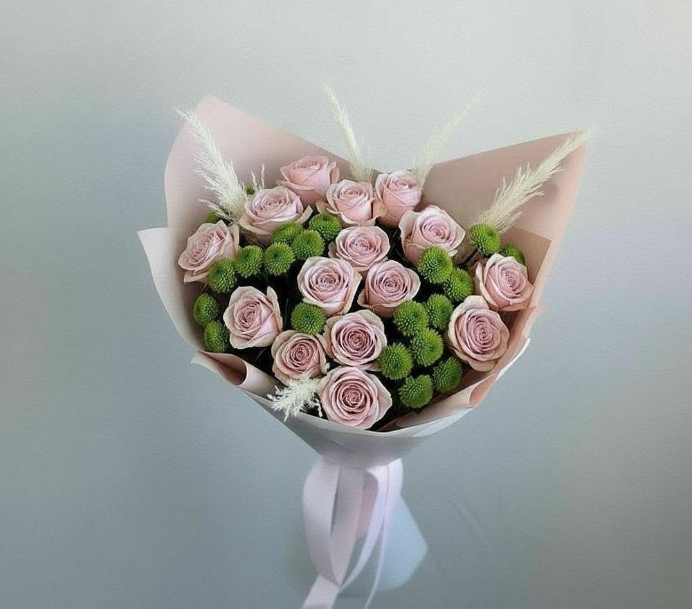 Букет цветов из: Розы и Хризантемы в Тищенском