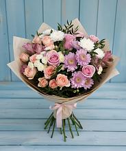 Букет цветов из:  Хризантемы, Розы и Альстромерии #REPLACE_PRED# Тищенском