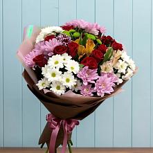 Букет цветов из:  Розы, Хризантемы и Альстромерии в Тищенском