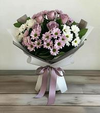 Букет цветов из:  Хризантемы и Розы в Тищенском