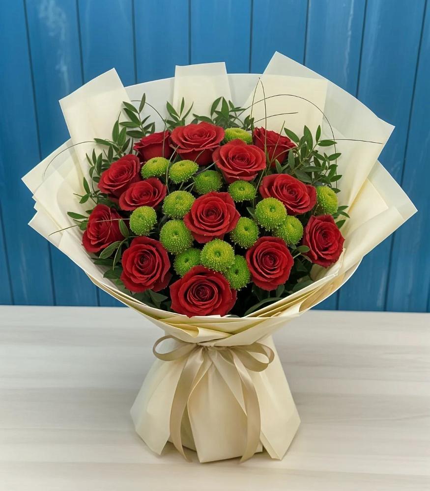 Букет цветов из: Розы и Хризантемы в Тищенском