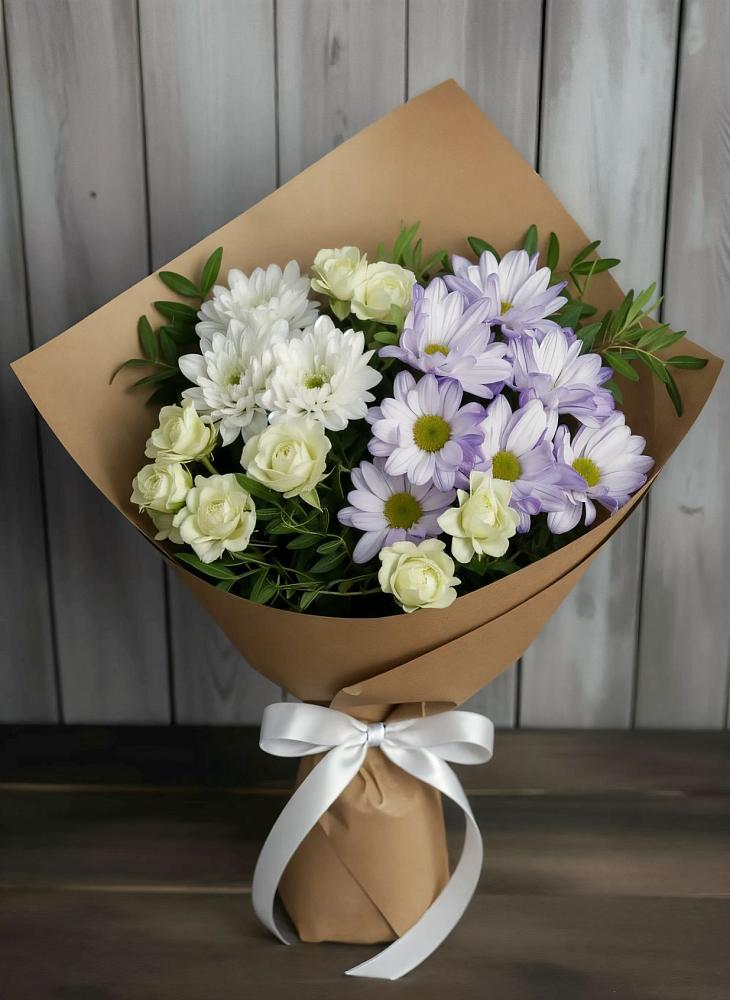 Букет цветов из: Хризантемы и Розы в Тищенском